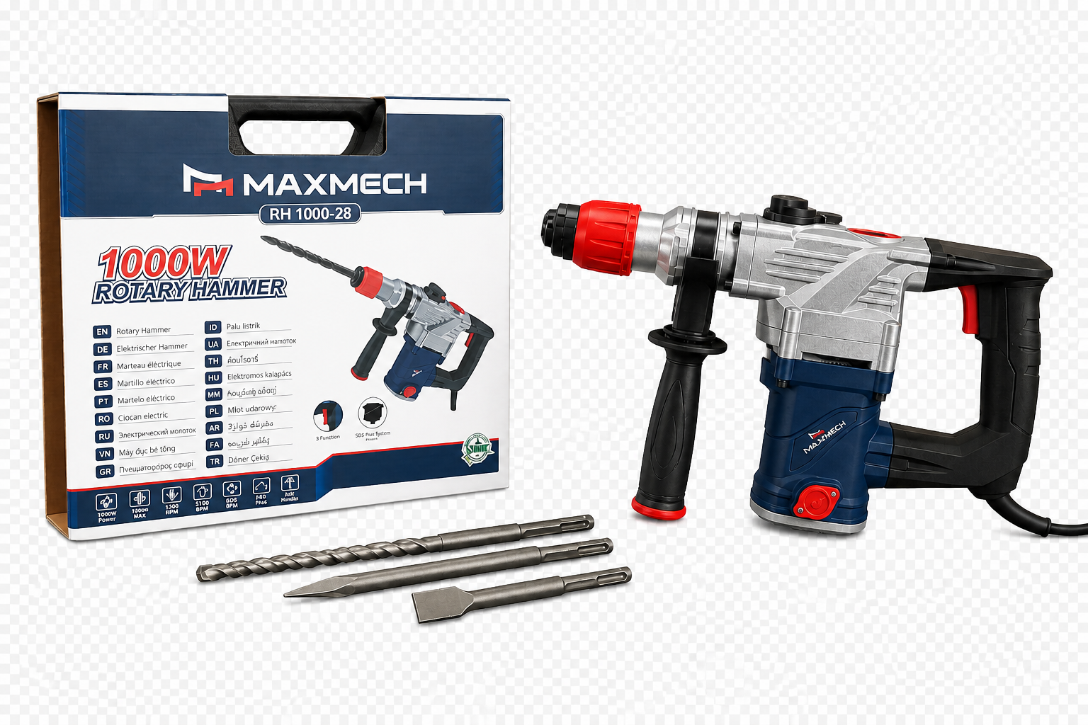 Maxmech RH 1000-28 Rotary Hammer – 1000W | 28mm